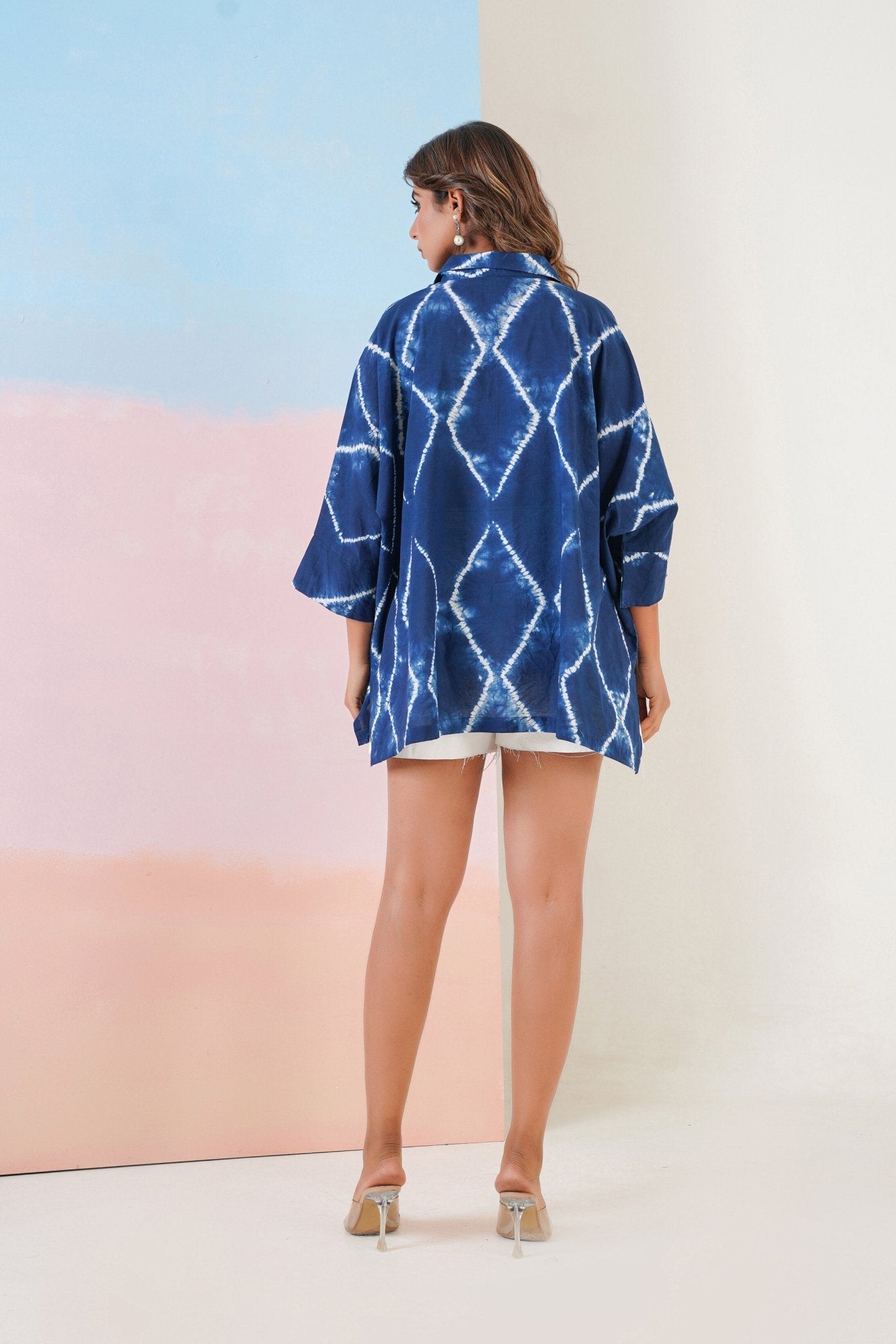 Indigo Hand Tie Dye Top - Tara - C - Tara