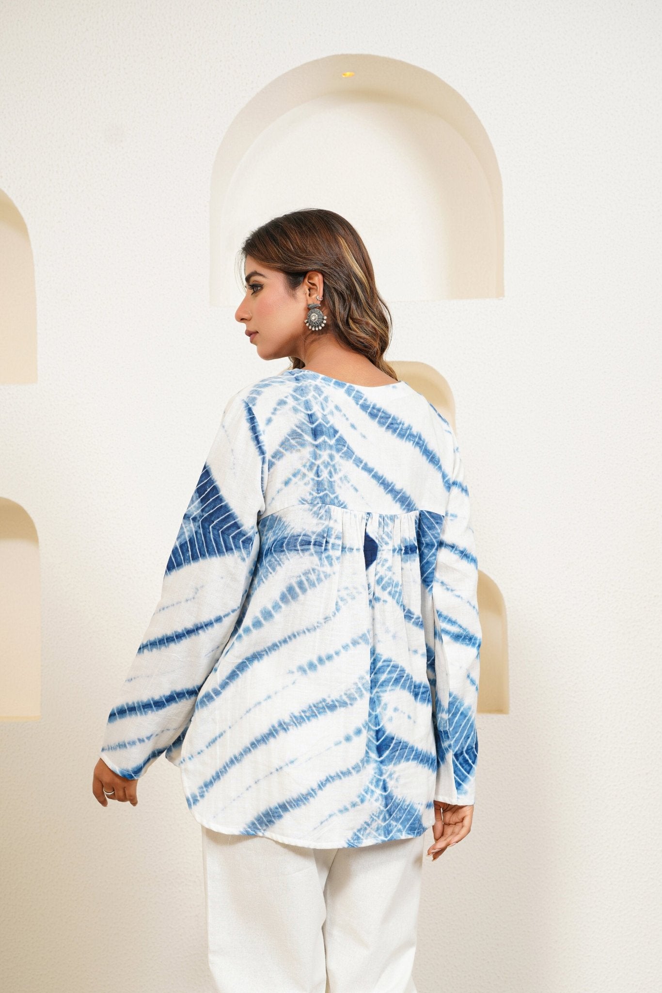 Indigo Tie Dye Top - Tara - C - Tara