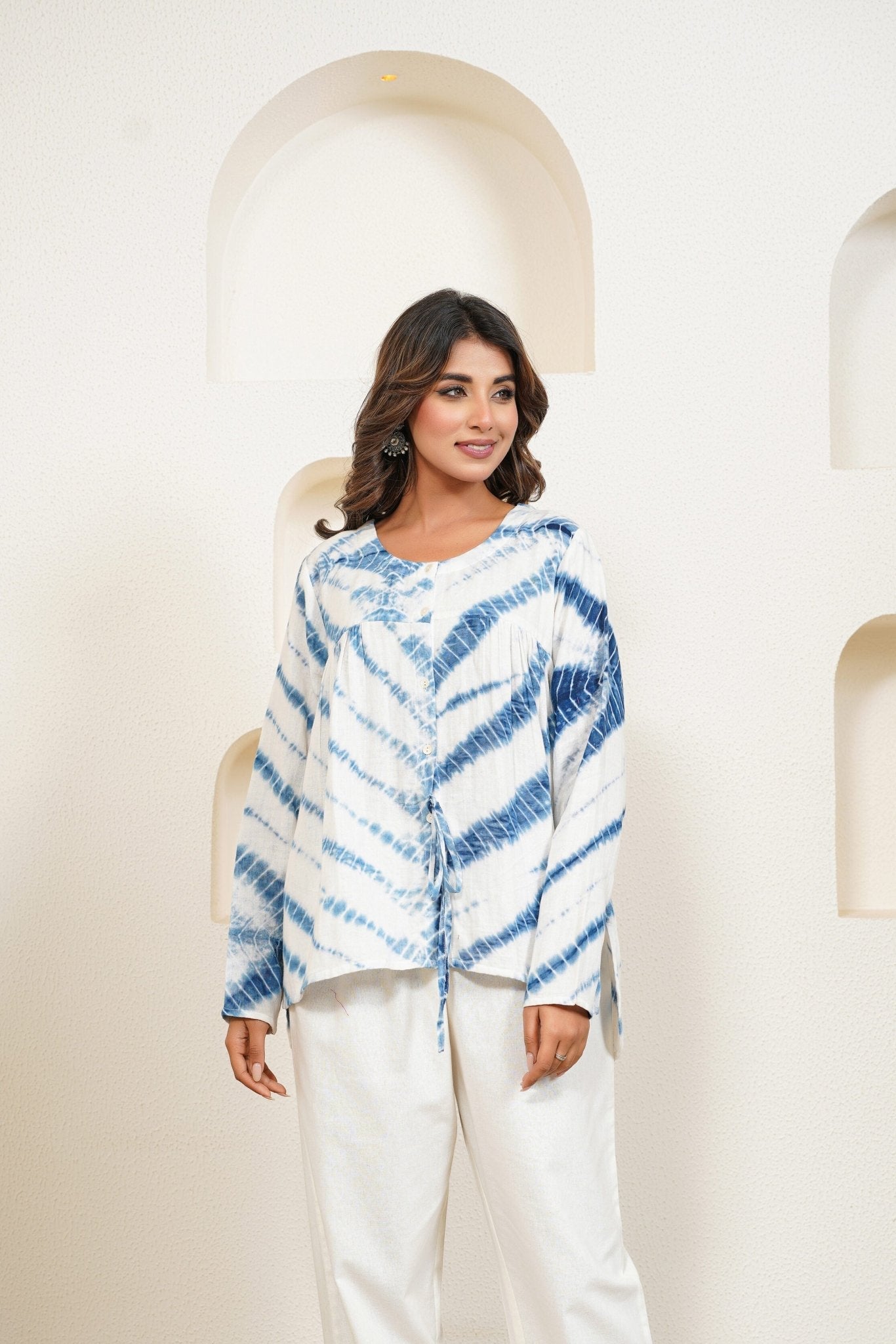 Indigo Tie Dye Top - Tara - C - Tara
