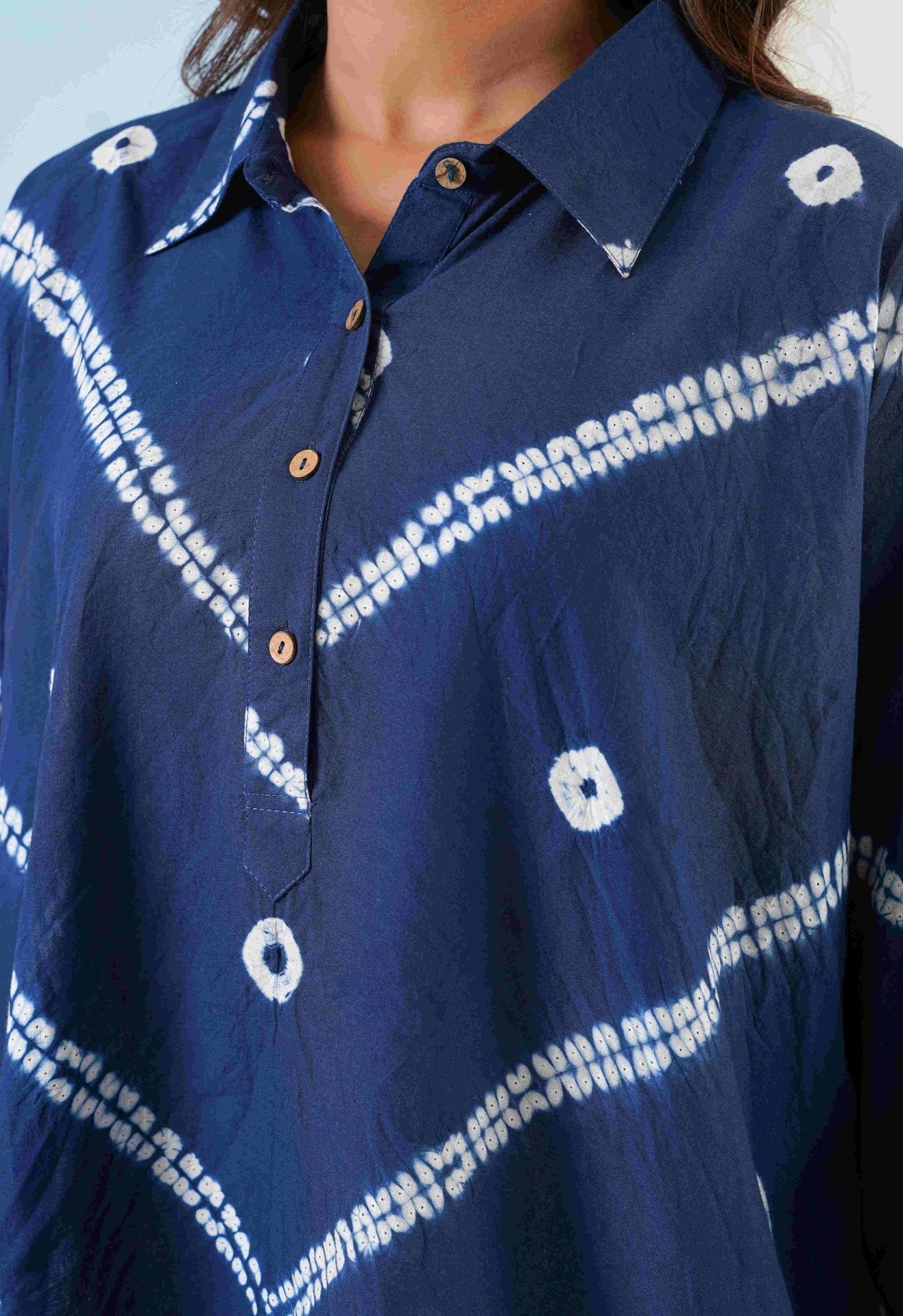 Indigo Tie Dye Top - Tara - C - Tara