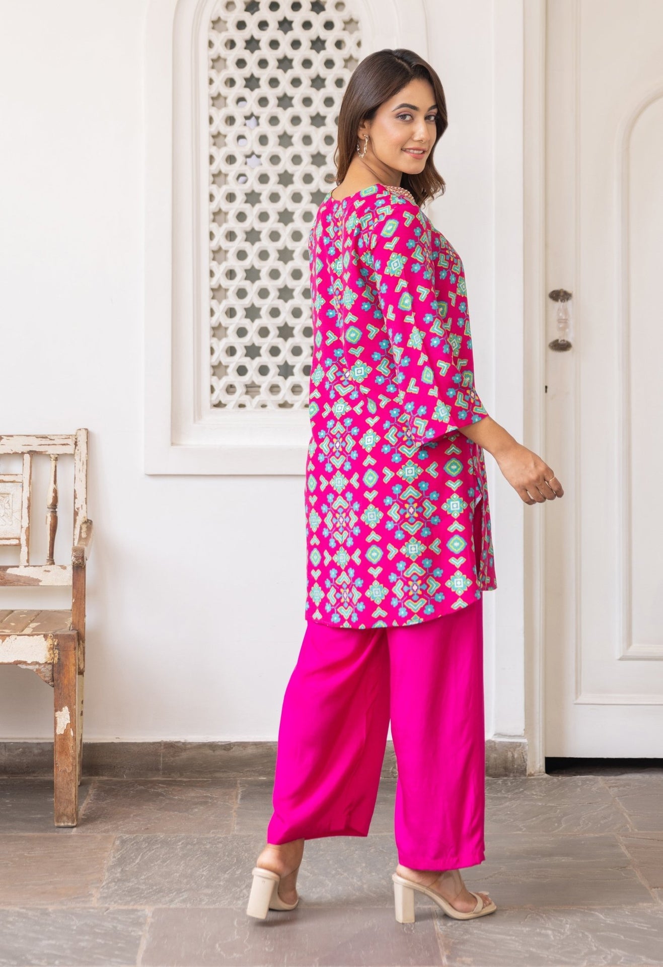 Patola Pink Co-ord Set - Tara-C-Tara