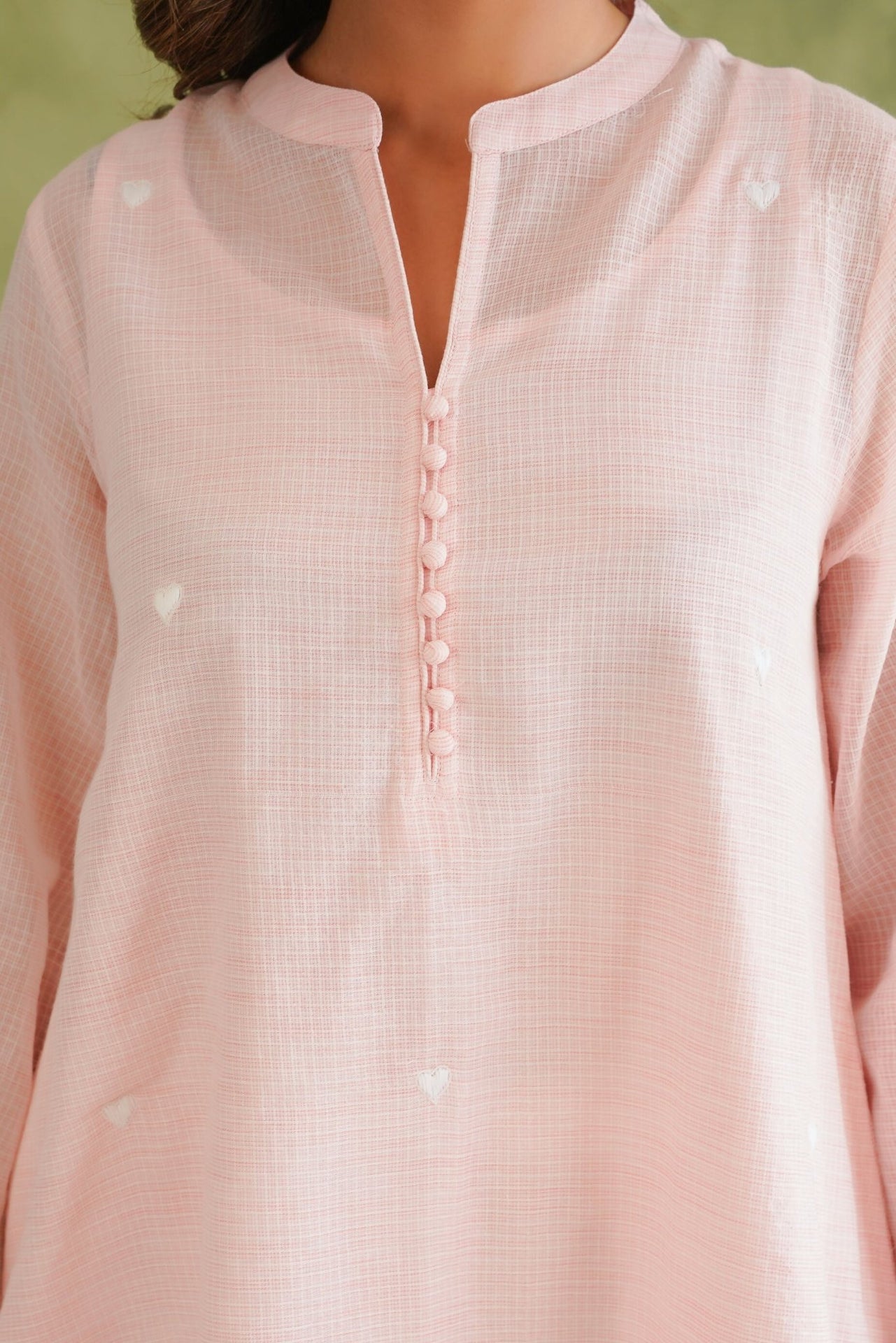 Pink Doriya Sweet Heart Kurta With farshi Salwar - Tara - C - Tara