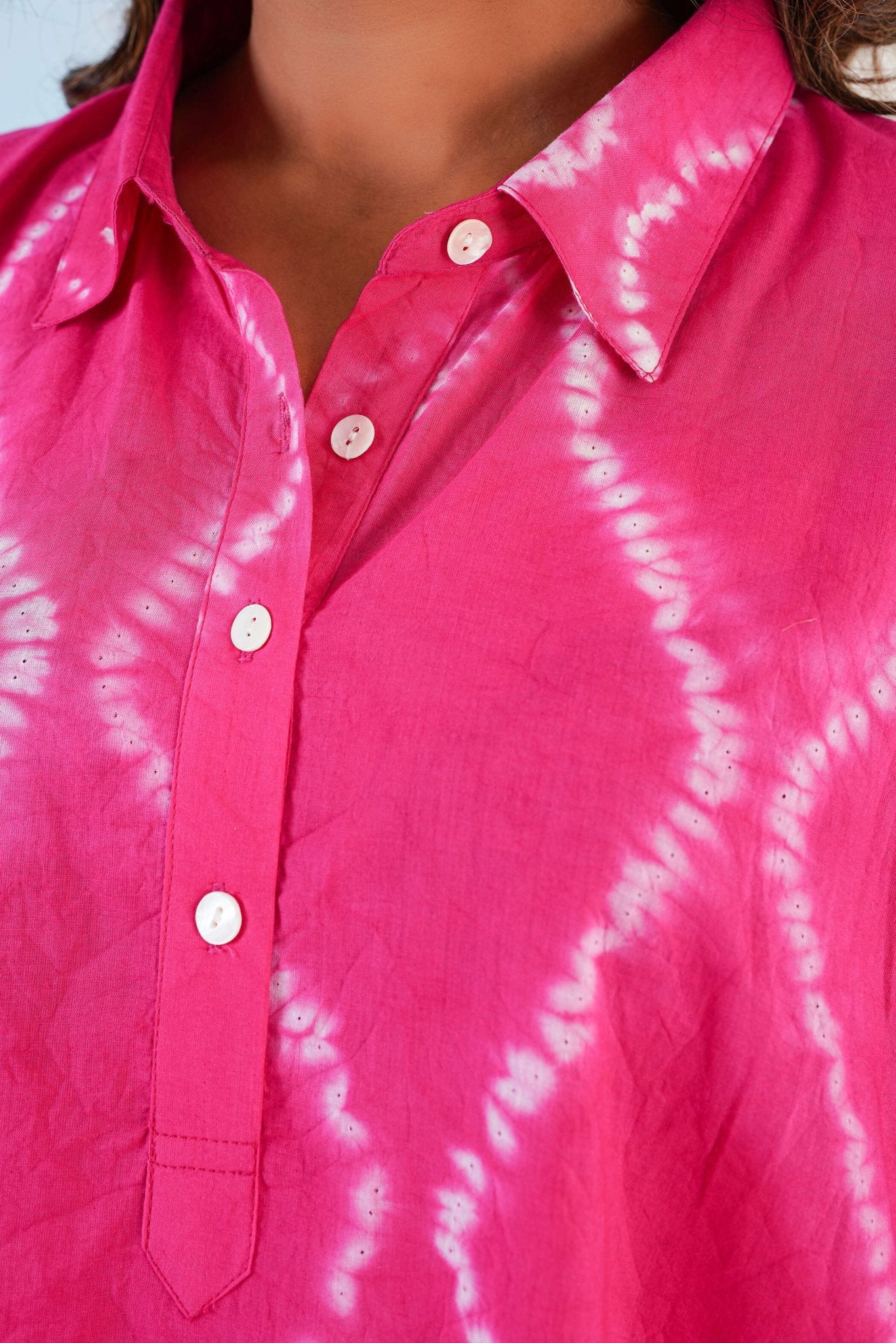 Pink Hand Tie Dye Top - Tara - C - Tara