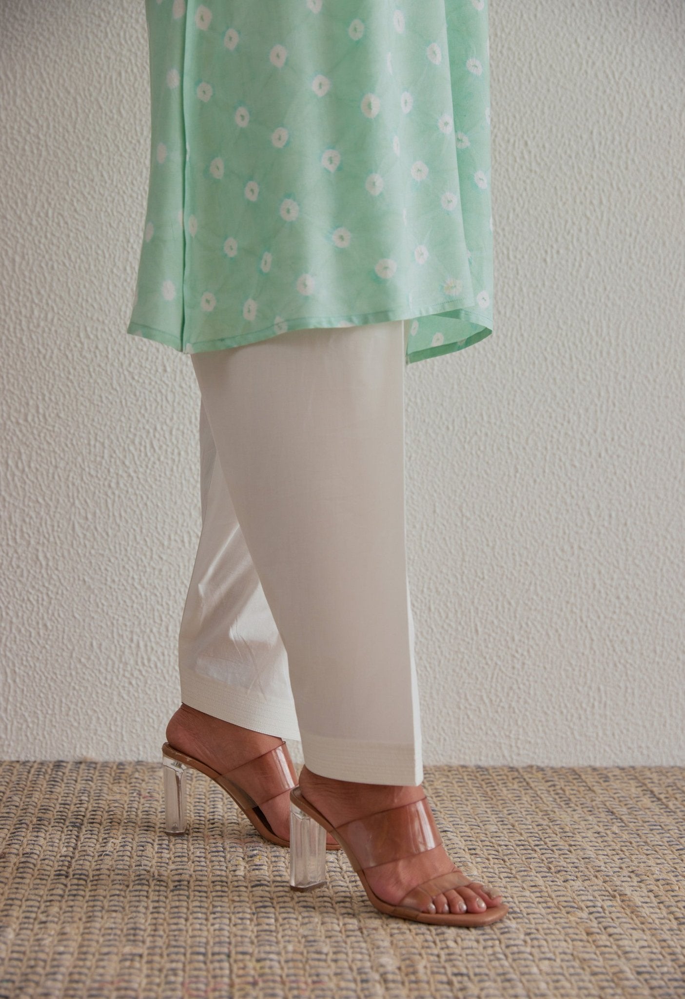 Pista Green Bandhej Hand Tie Dye Coord Set With Salwar - Tara - C - Tara