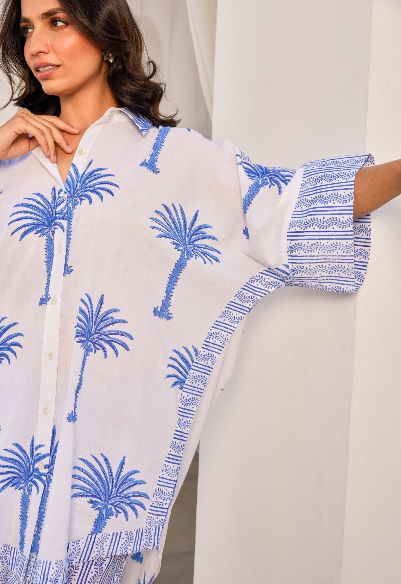 White hand Block Printed Coord Set - Tara - C - Tara