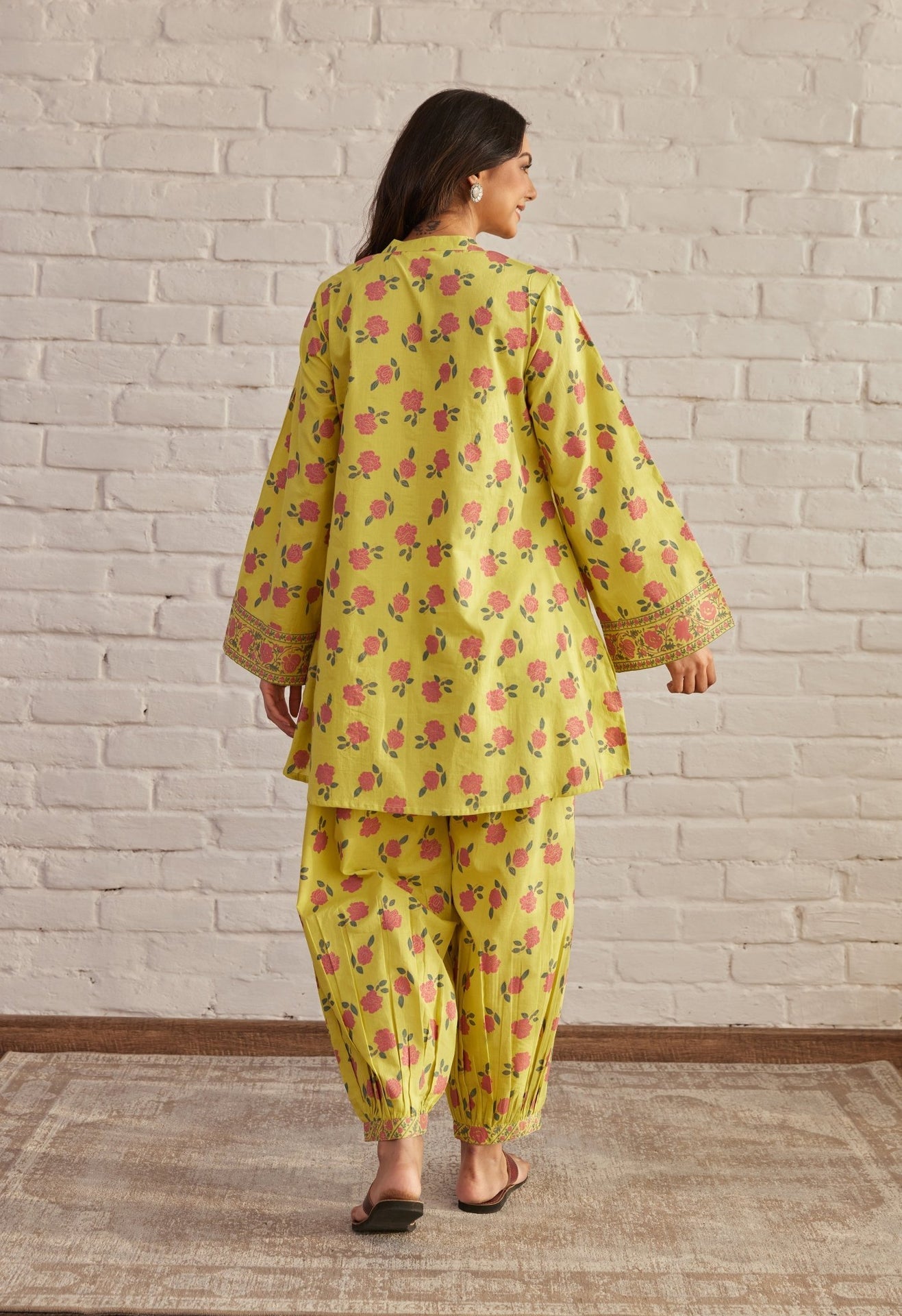 Yellow floral Printed Coord Set - Tara-C-Tara