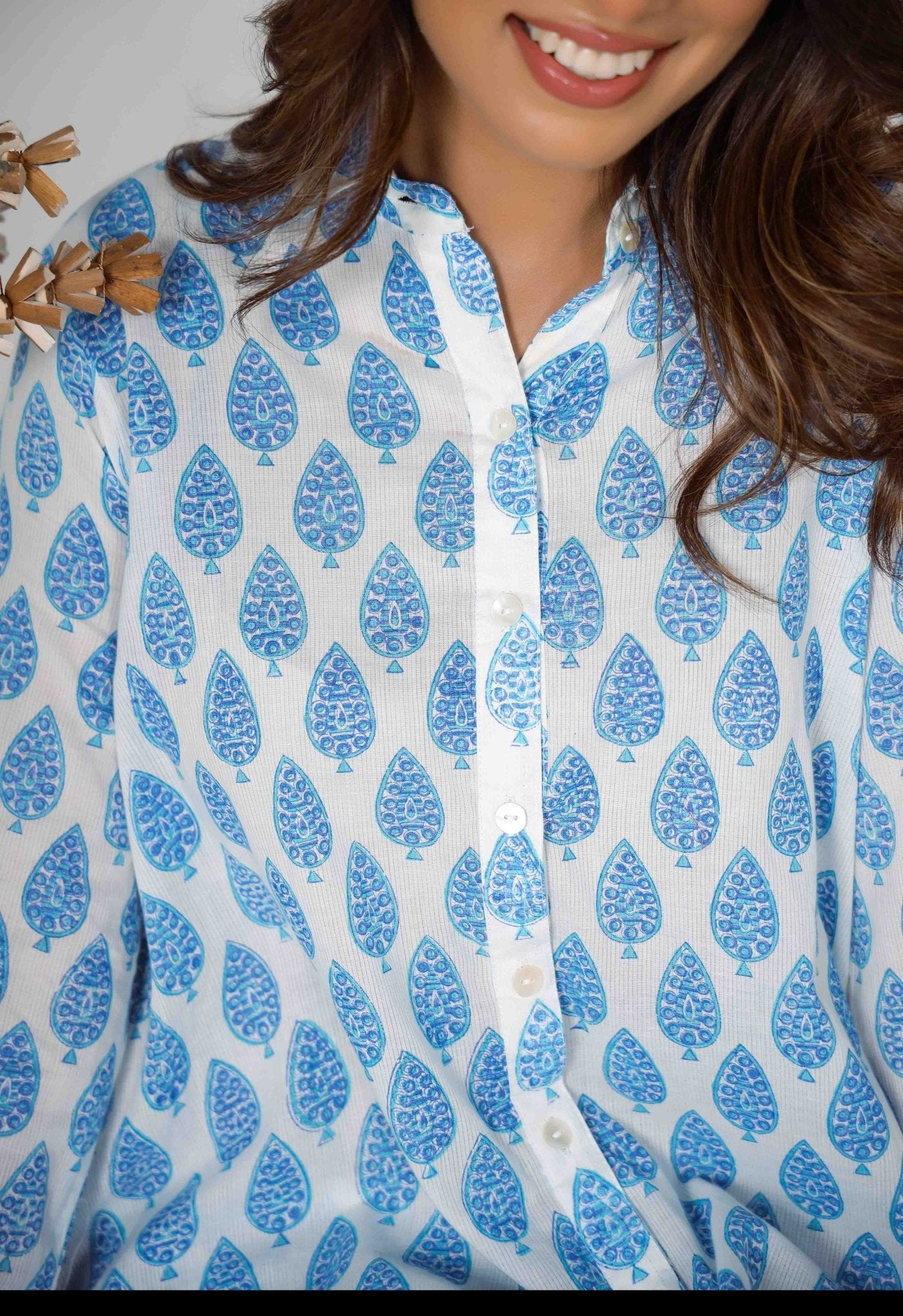 Blue Booti hand Block printed Co-ord Set (2pc) - Tara-C-Tara