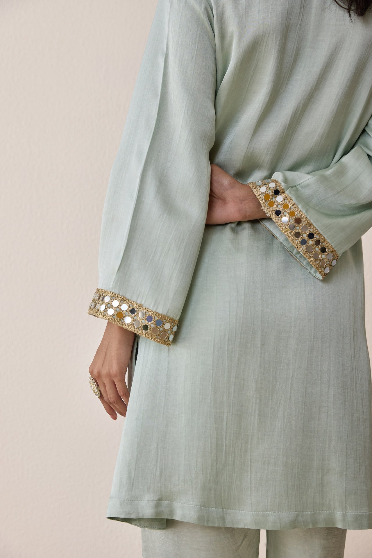 Ethereal Mint Embellished Co-ord set