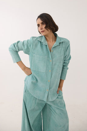 Aqua Blue Corduroy Co - ord Set - Tara - C - Tara