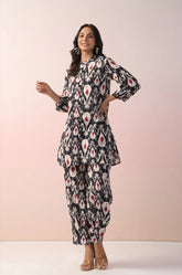 Black Abstract Printed Cotton Co - Ord Set - Tara - C - Tara