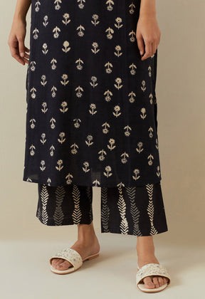 BLACK BAGRU HAND BLOCK PRINTED COORD SET - Tara - C - Tara