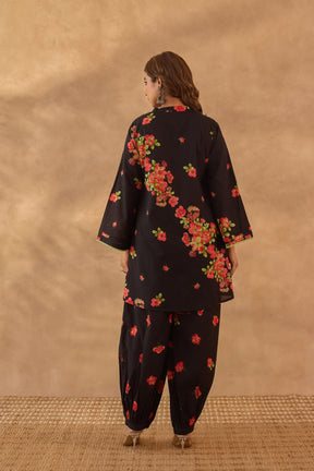 Black Floral Coord Set - Tara - C - Tara