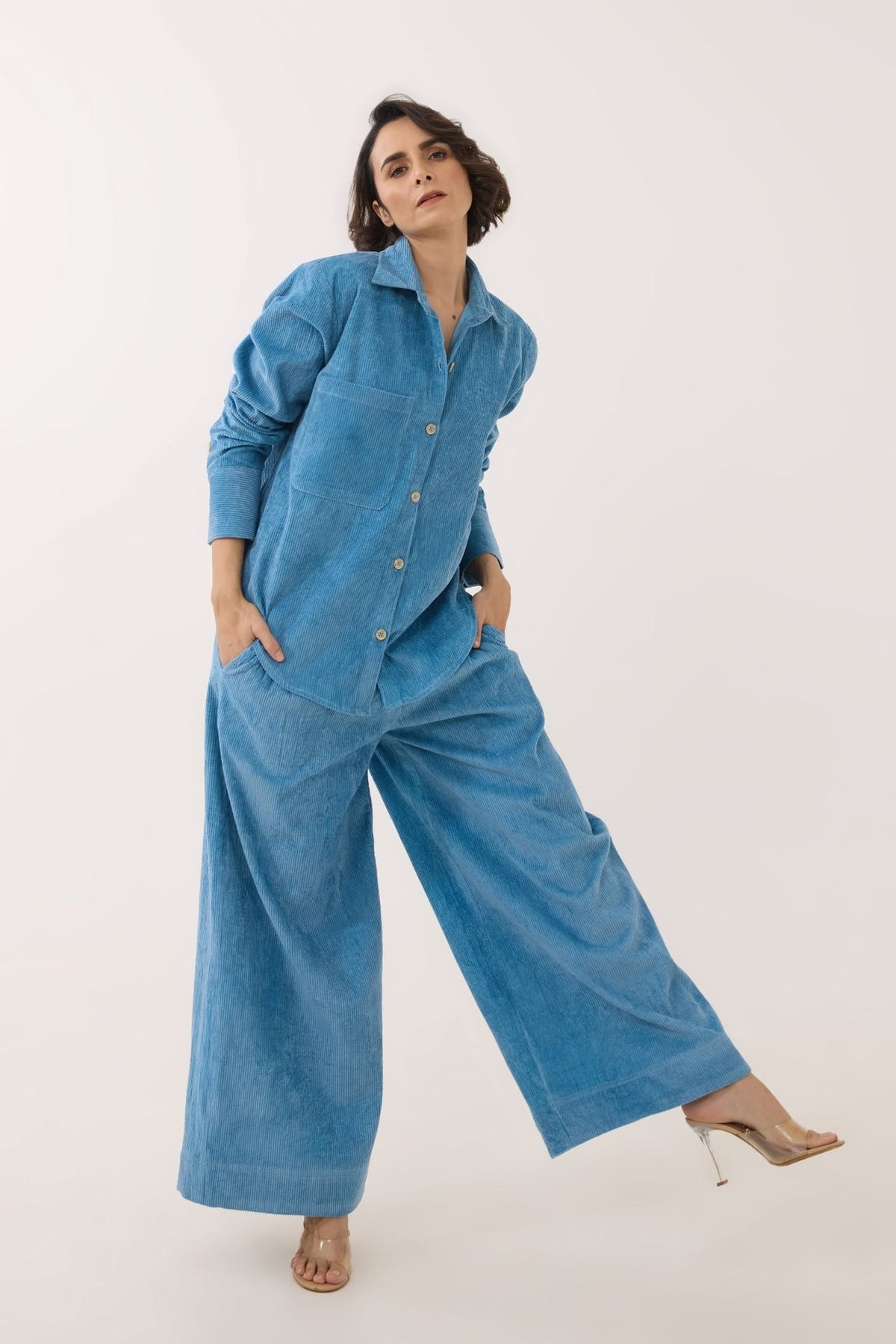 Blue Corduroy Co - ord Set - Tara - C - Tara