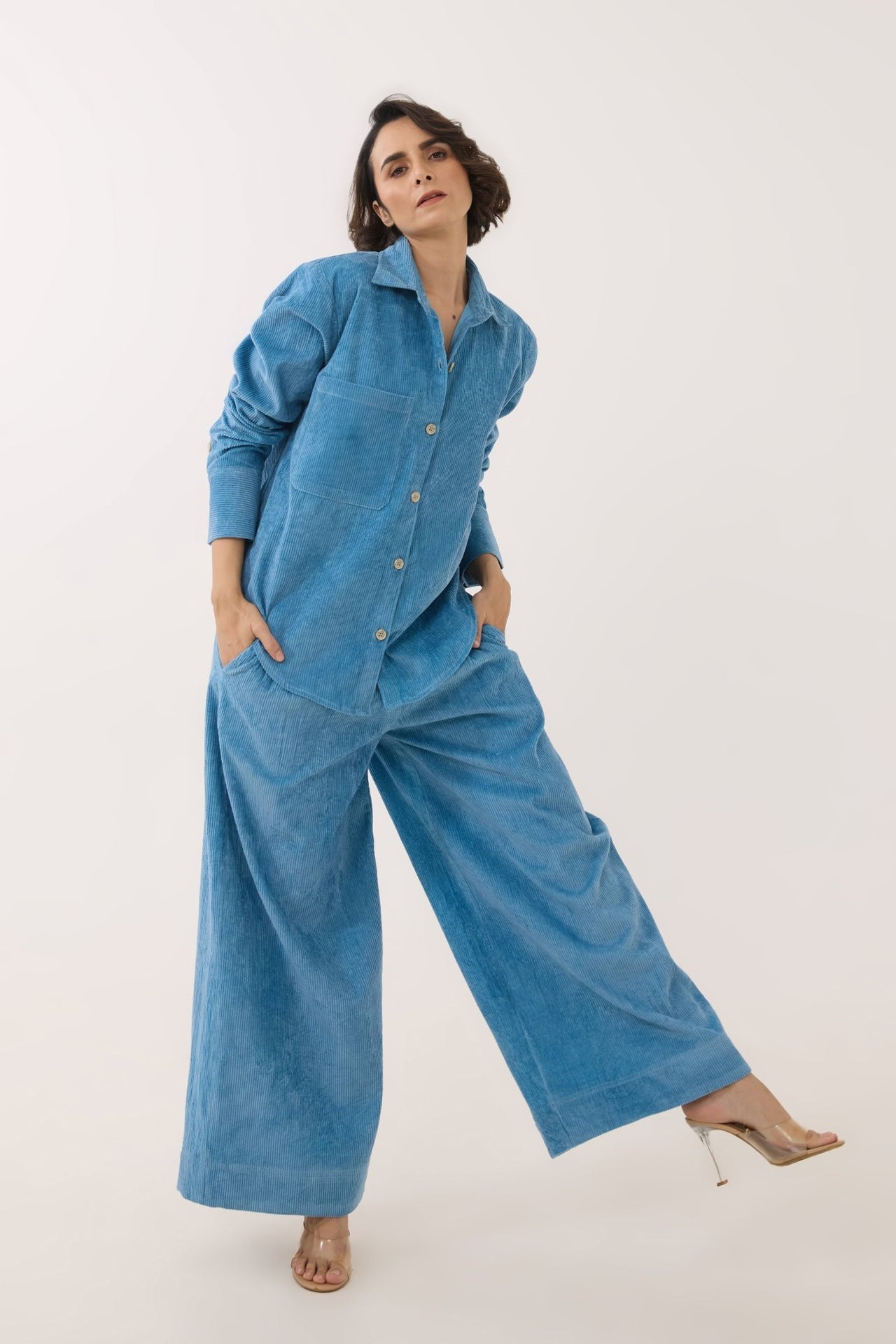 Blue Corduroy Co - ord Set - Tara - C - Tara