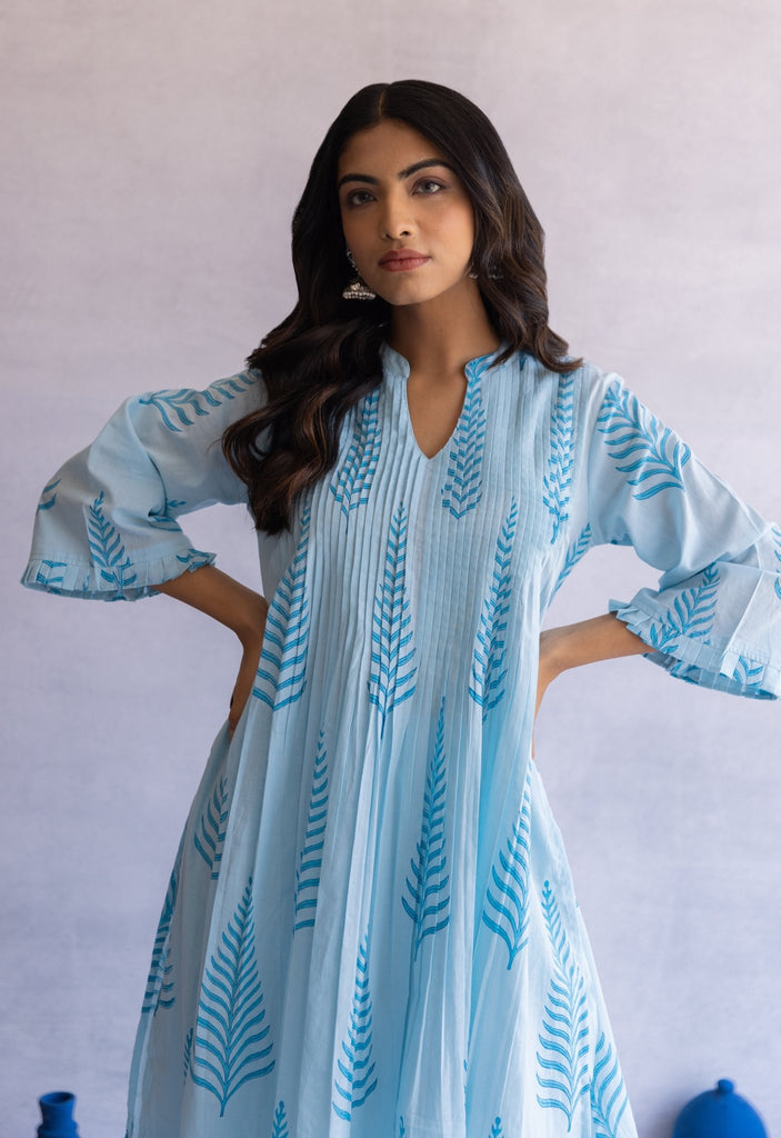 Blue Hand Block Printed Coord set - Tara - C - Tara