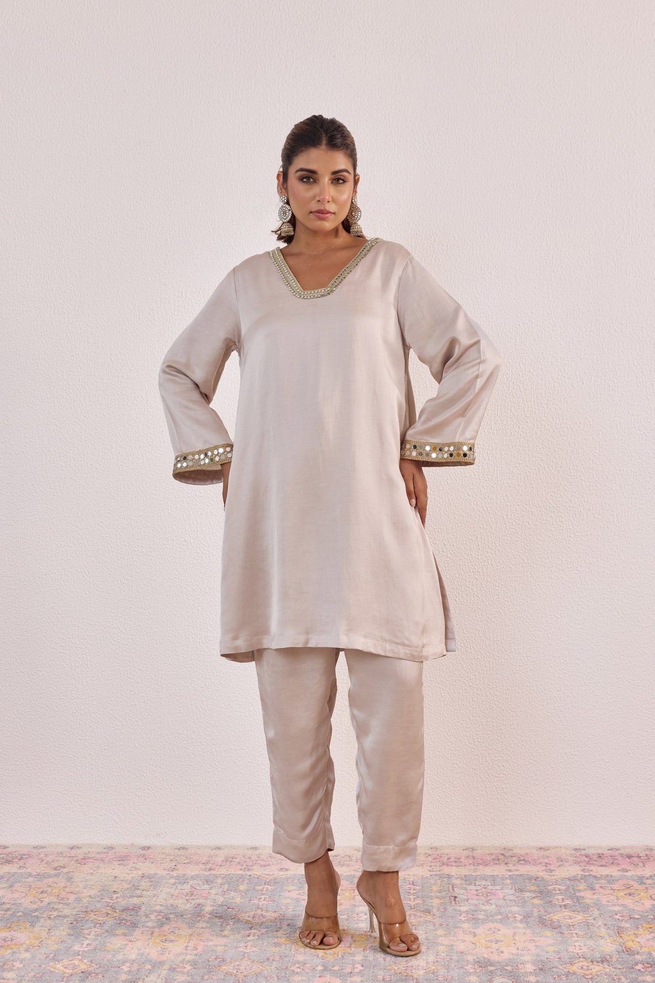 Champagne Pearl Embellished Co - ord set - Tara - C - Tara