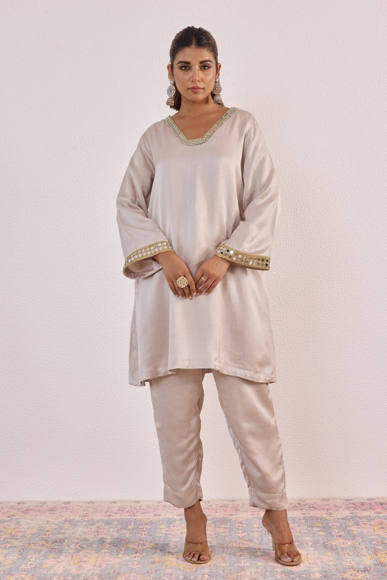 Champagne Pearl Embellished Co - ord set - Tara - C - Tara