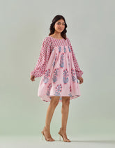 Chic Sophistication: Pink Hand - Block Printed Tunic - Tara - C - Tara