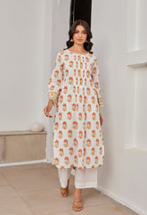 Cotton Yellow and Orange Floral Buti Printed Coord Set - Tara - C - Tara
