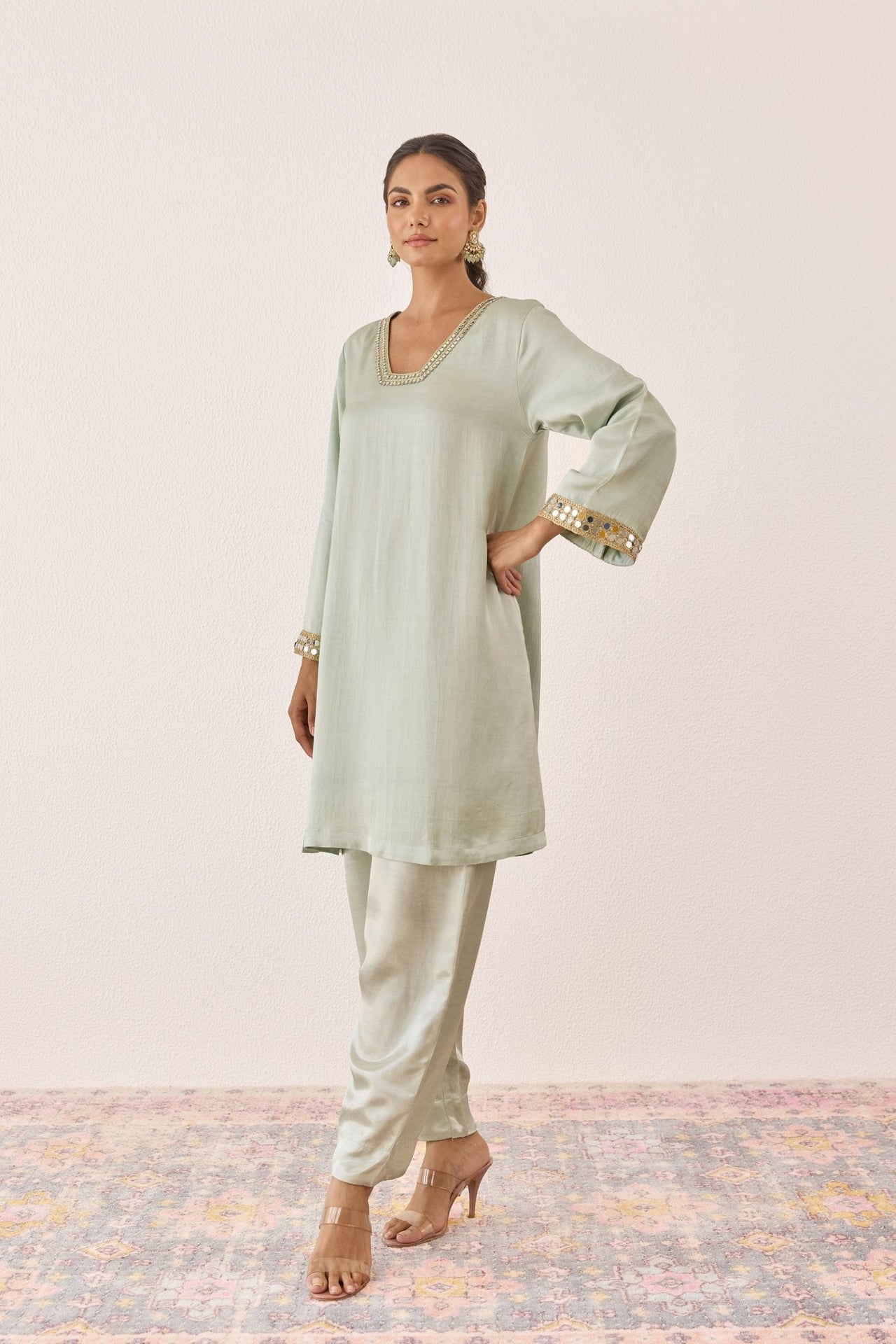 Ethereal Mint Embellished Co - ord set - Tara - C - Tara