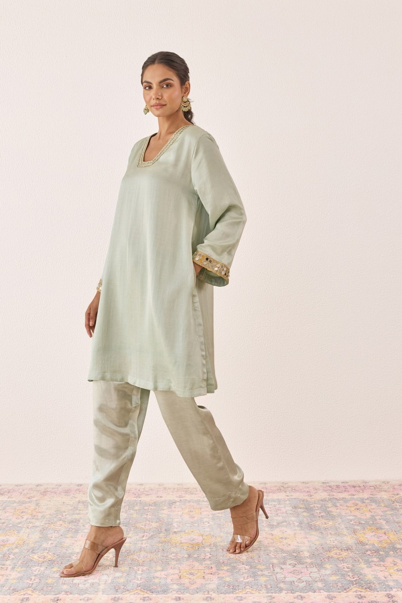 Ethereal Mint Embellished Co - ord set - Tara - C - Tara