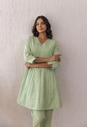 GREEN SOLID PINTUCKS COORD SET - Tara - C - Tara