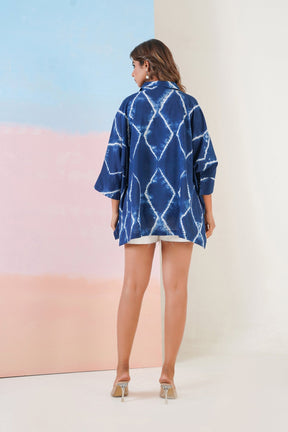 Indigo Hand Tie Dye Top - Tara - C - Tara