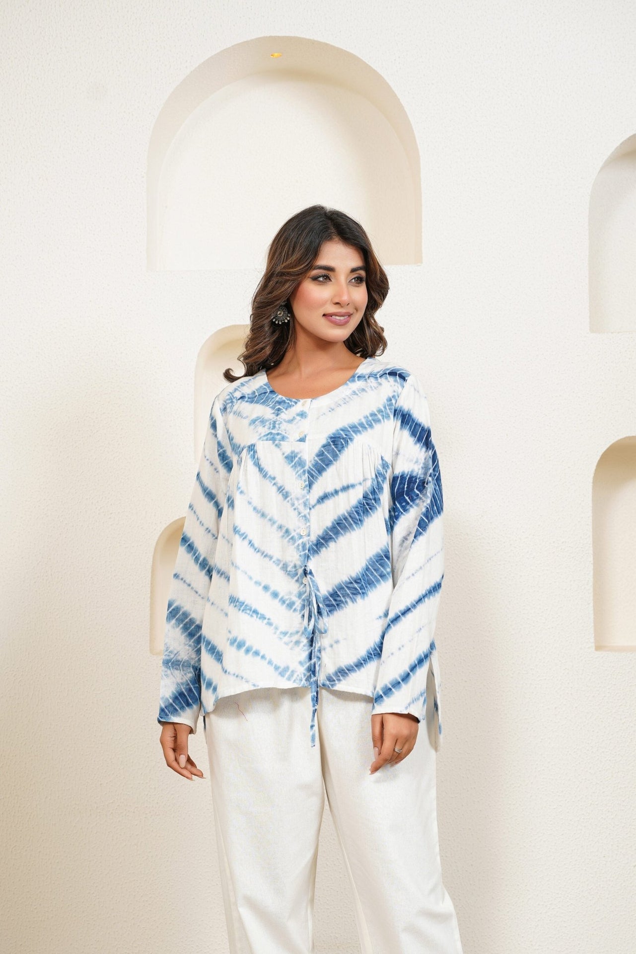 Indigo Tie Dye Top - Tara - C - Tara