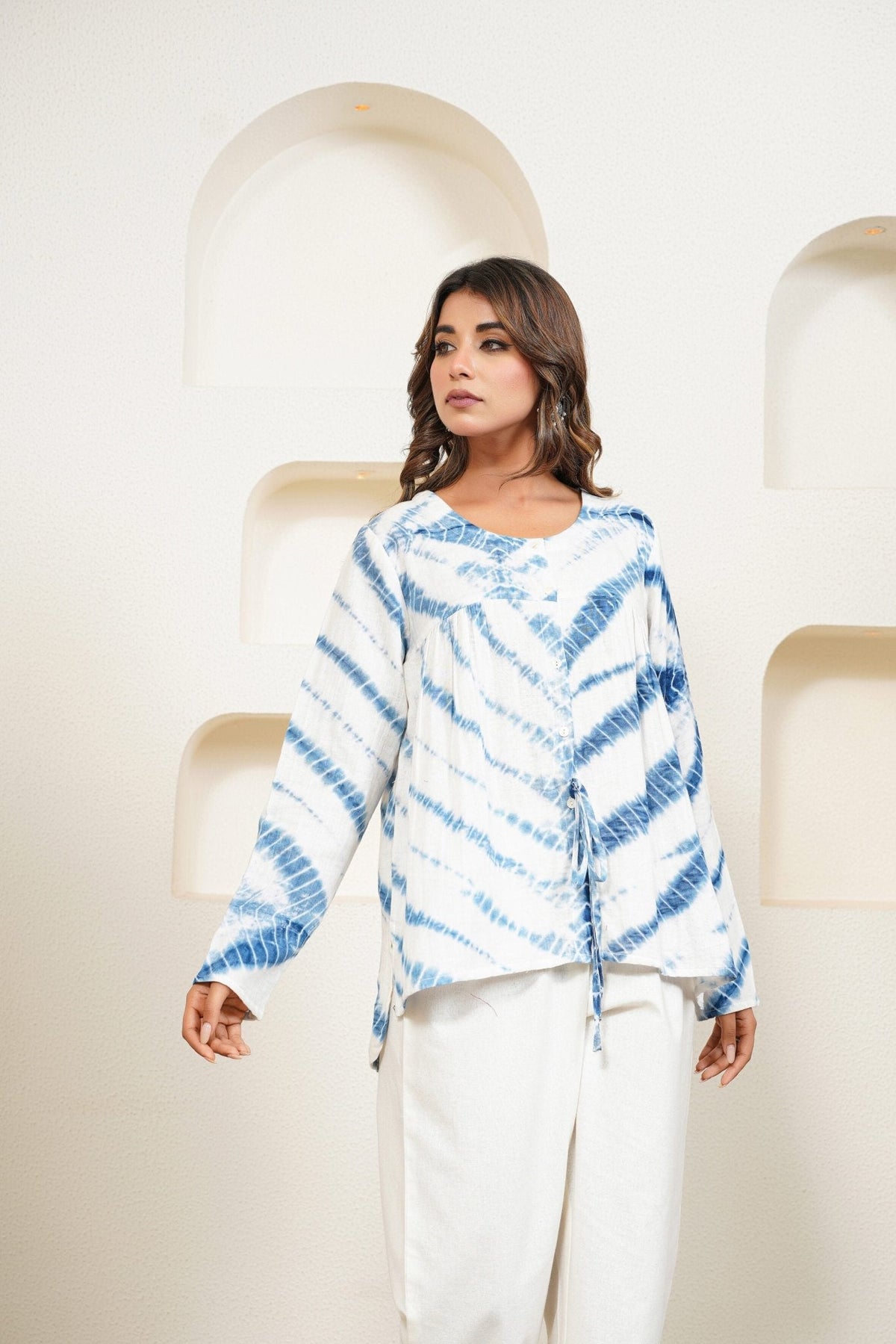 Indigo Tie Dye Top - Tara - C - Tara