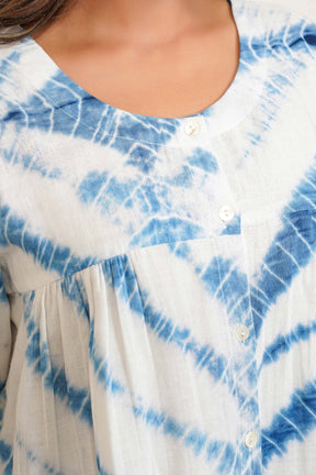 Indigo Tie Dye Top - Tara - C - Tara