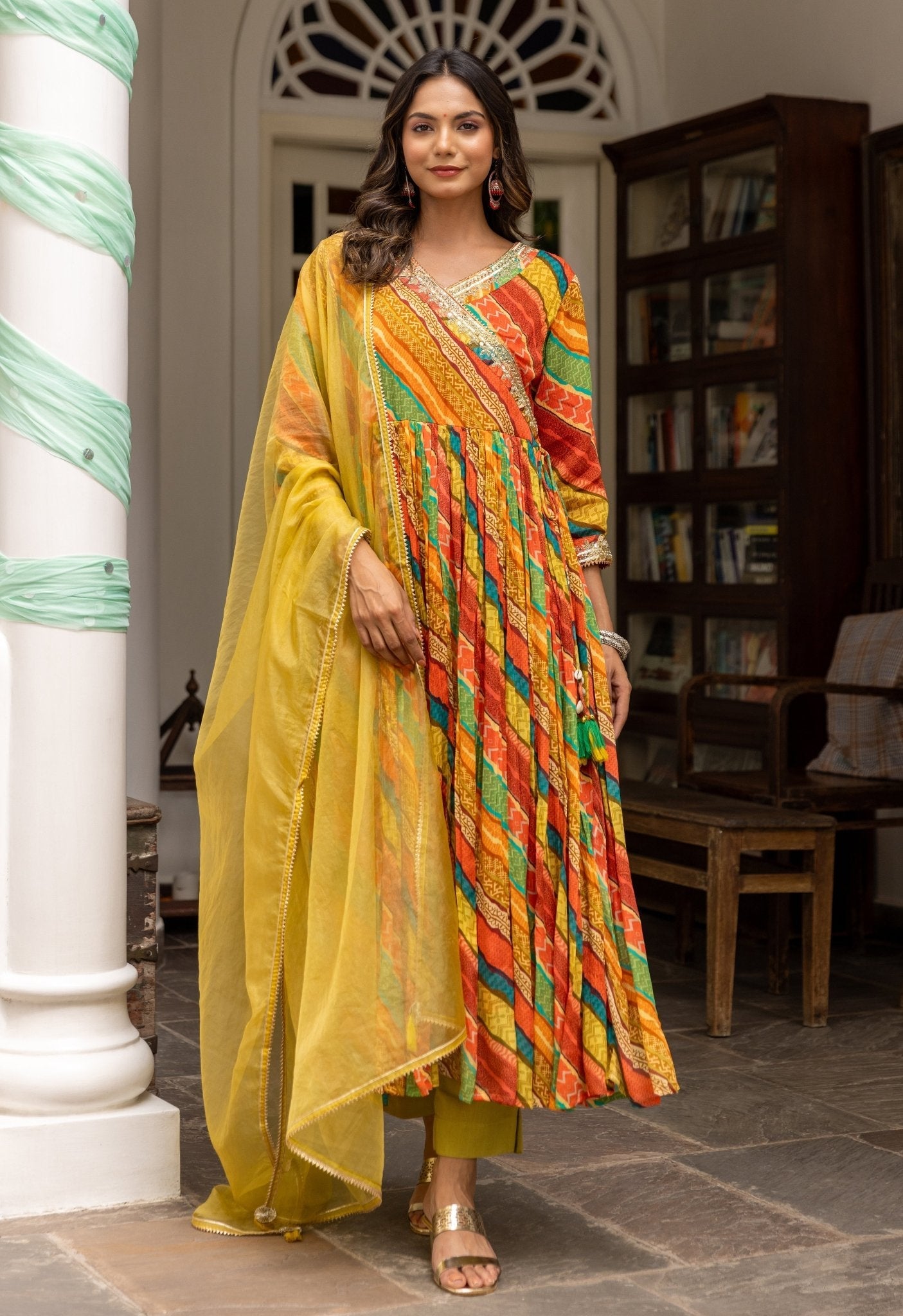 Lehriya Suit set with Dupatta - Tara-C-Tara