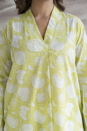 Light Green Paisley Printed Co - ord Set - Tara - C - Tara