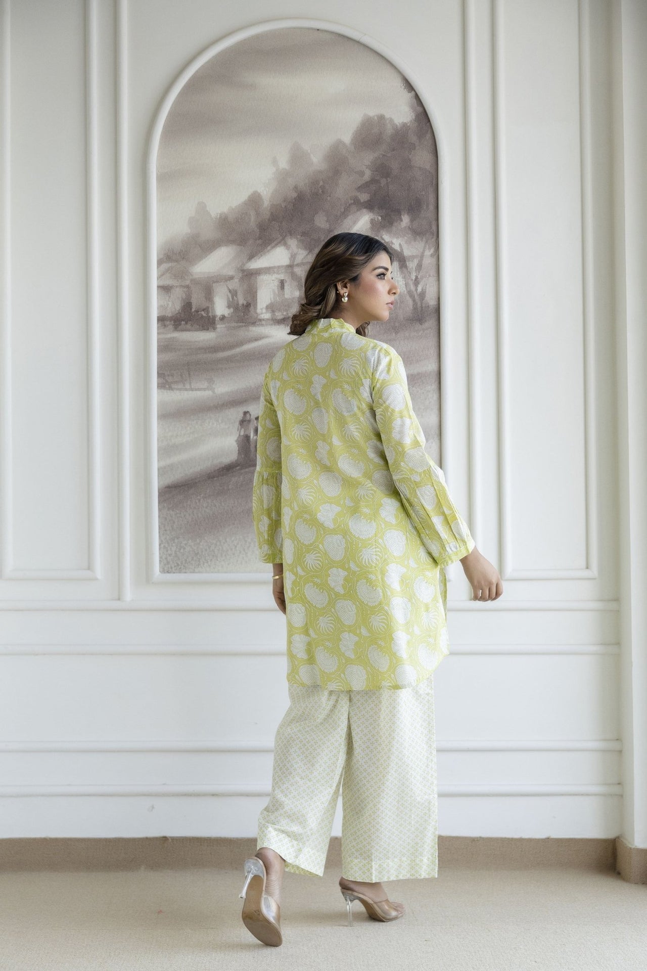 Light Green Paisley Printed Co - ord Set - Tara - C - Tara