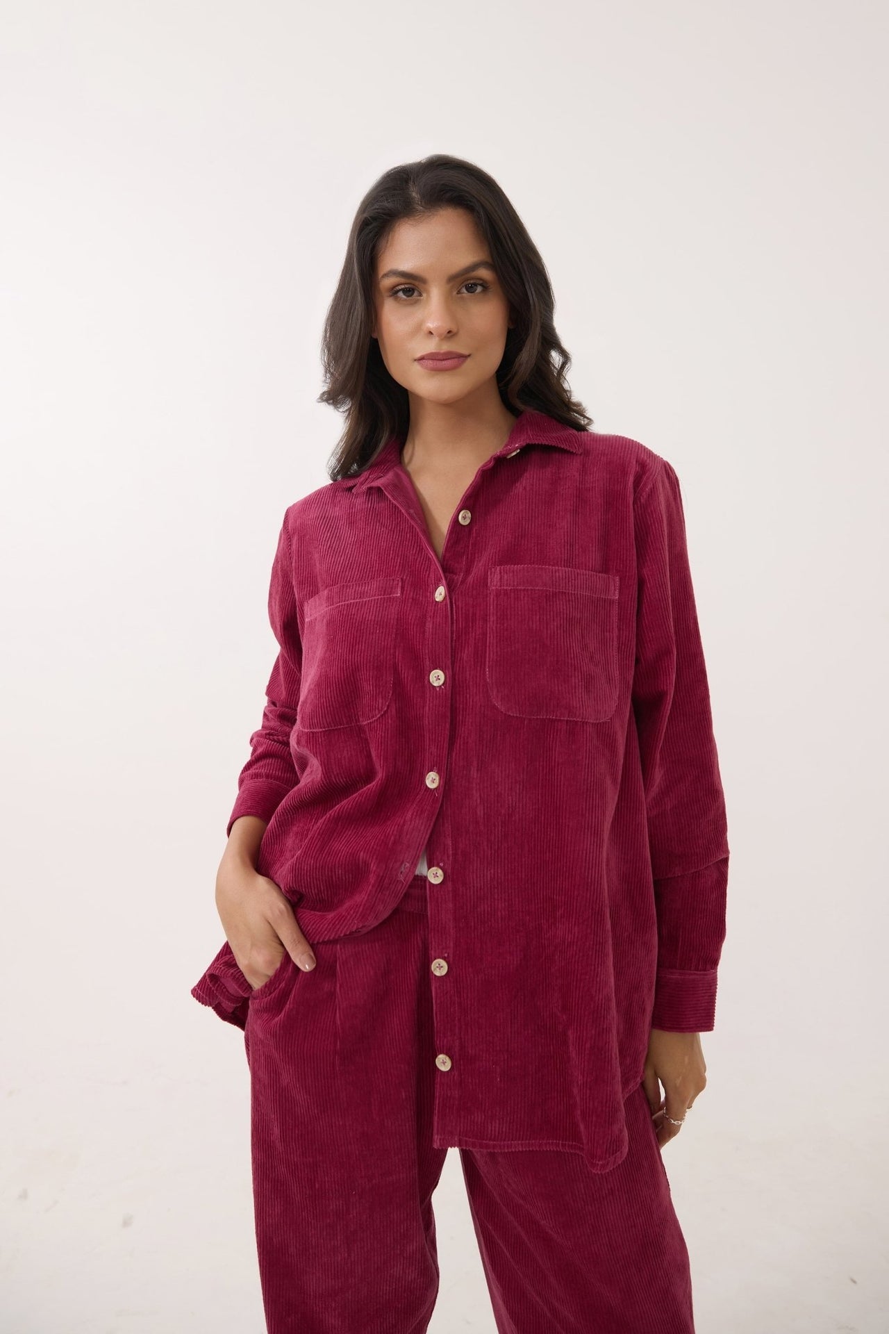 Maroon Corduroy Co - ord Set - Tara - C - Tara