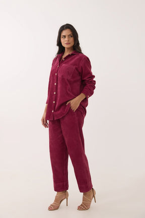 Maroon Corduroy Co - ord Set - Tara - C - Tara