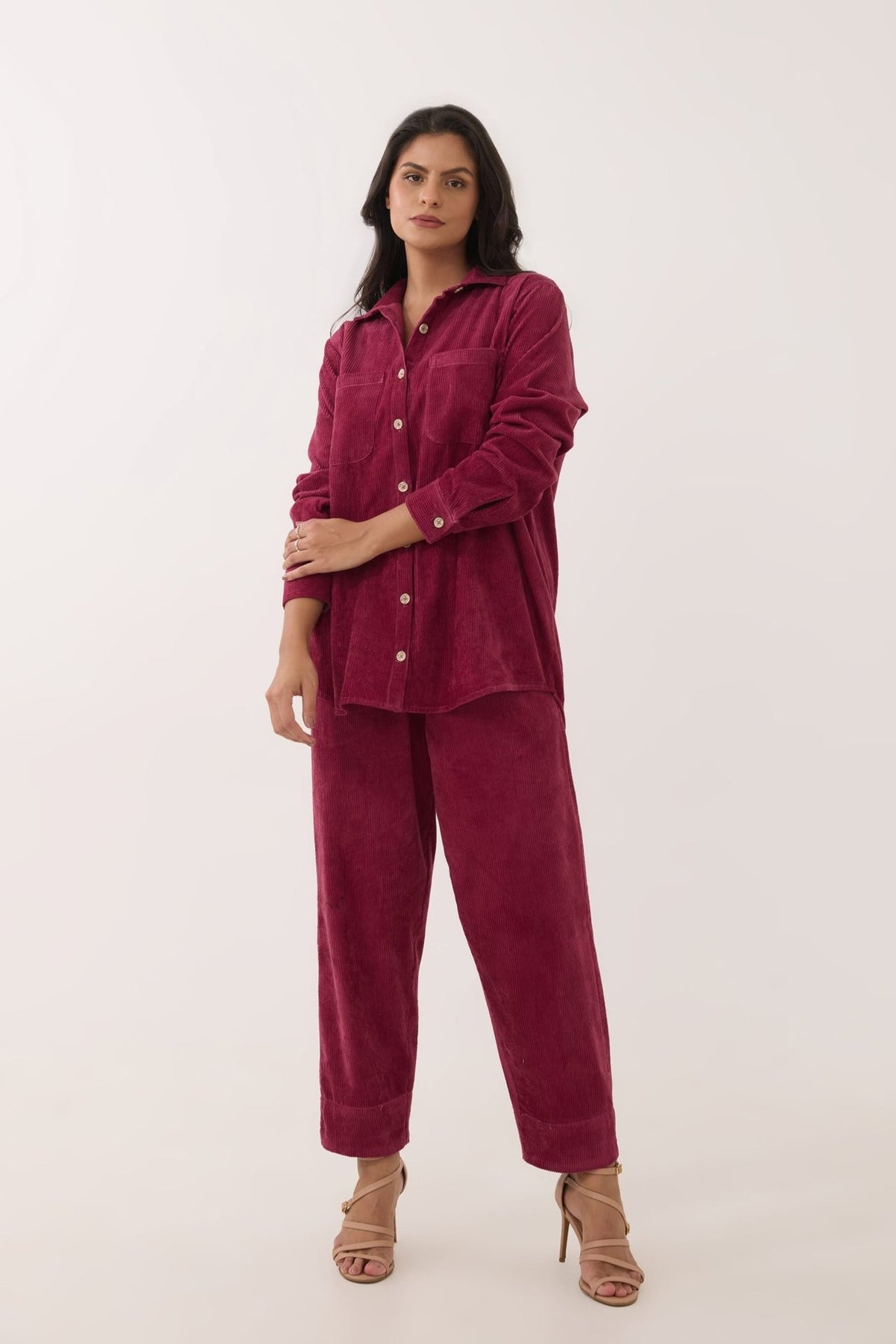 Maroon Corduroy Co - ord Set - Tara - C - Tara