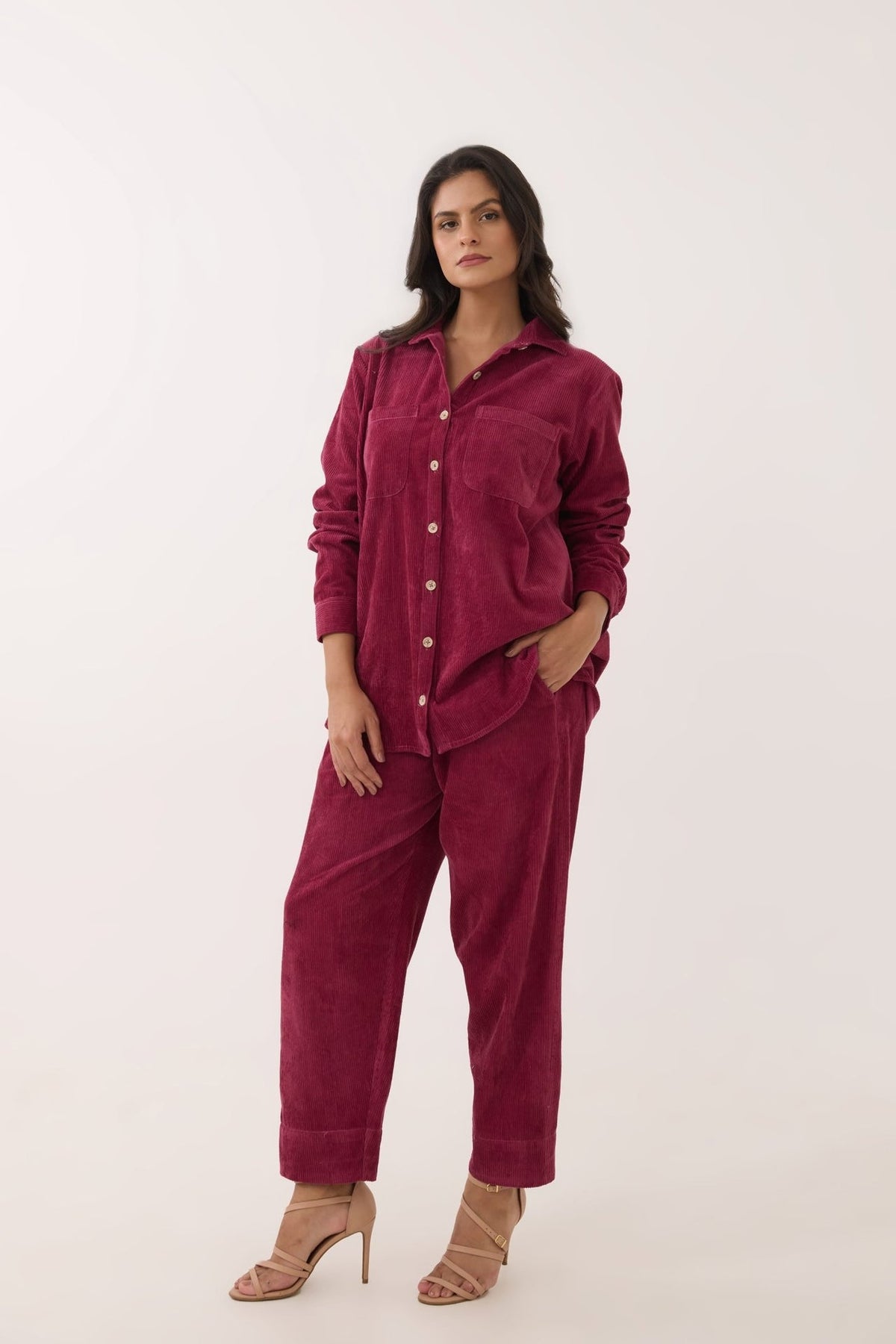 Maroon Corduroy Co - ord Set - Tara - C - Tara