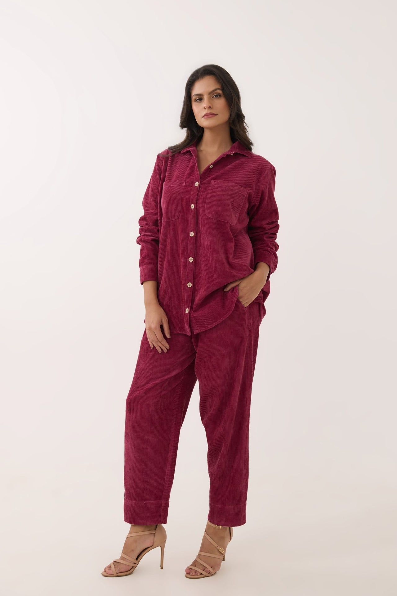 Maroon Corduroy Co - ord Set - Tara - C - Tara