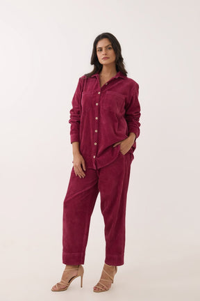 Maroon Corduroy Co - ord Set - Tara - C - Tara