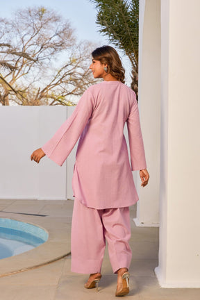 Mouve Solid Farsi Salwar Coord Set - Tara - C - Tara