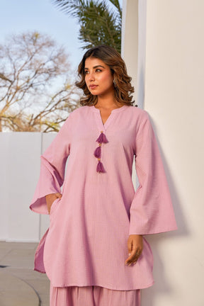 Mouve Solid Farsi Salwar Coord Set - Tara - C - Tara