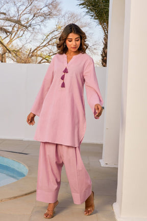 Mouve Solid Farsi Salwar Coord Set - Tara - C - Tara