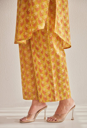 Mustard Hand Block Buti Printed Coord Set - Tara - C - Tara