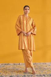 Mustard Hand Block Printed Coord Set - Tara - C - Tara