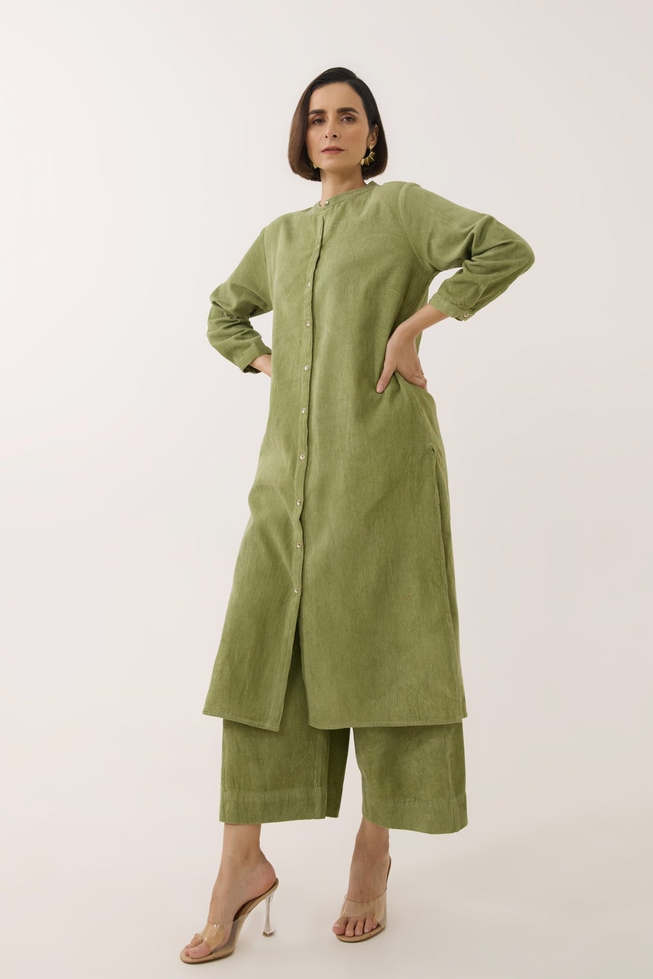 Olive Green Corduroy Co - ord Set - Tara - C - Tara