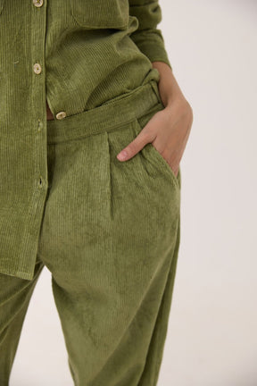 Olive Green Corduroy Co - ord Set - Tara - C - Tara