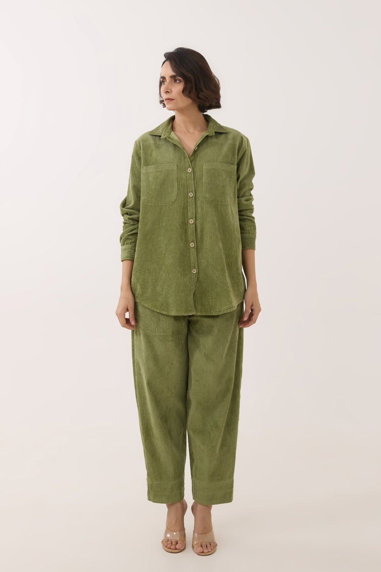 Olive Green Corduroy Co - ord Set - Tara - C - Tara