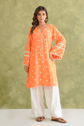 Orange Bandhej Hand Tie Dye Coord Set With Farsi Salwar - Tara - C - Tara