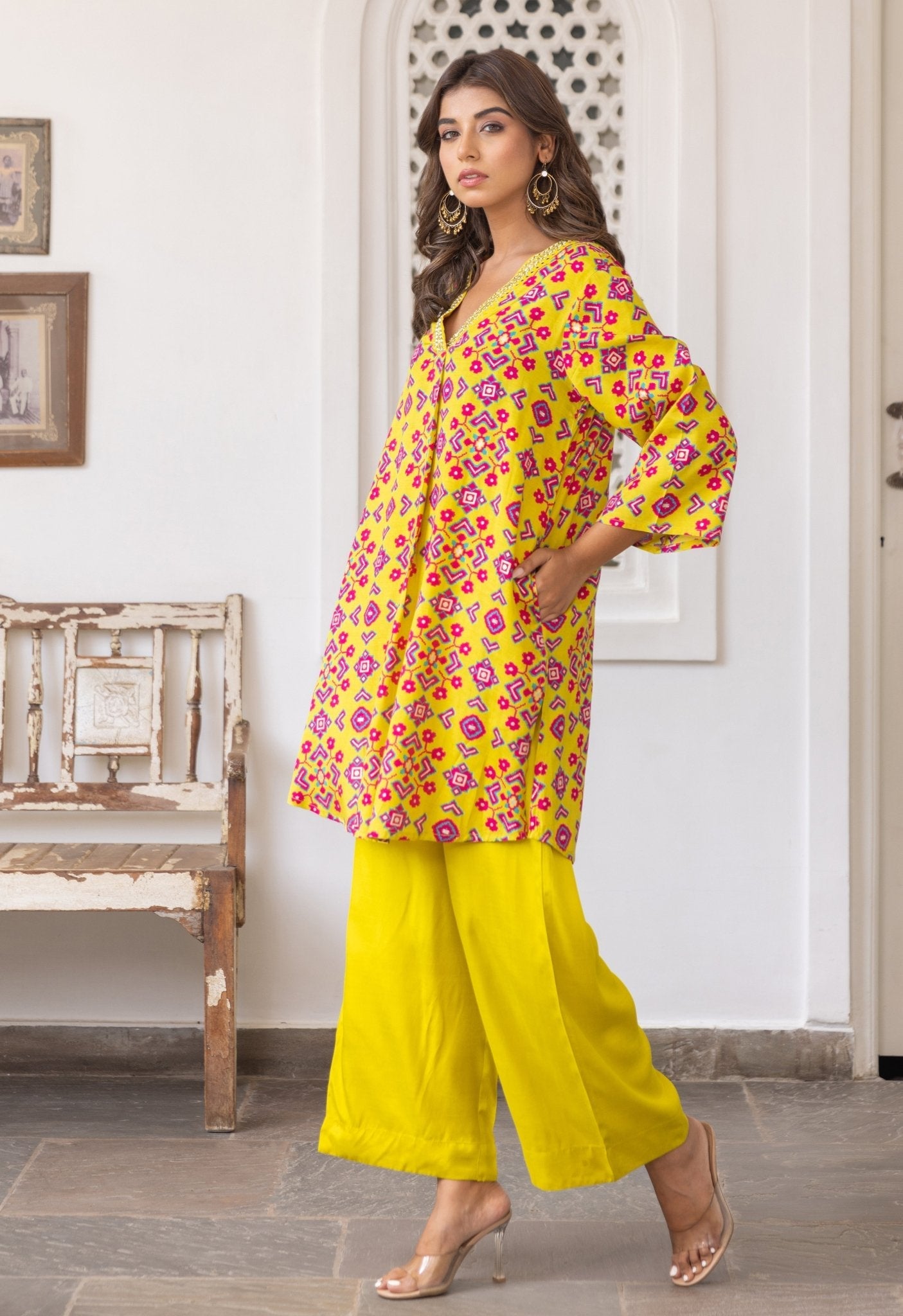 Patola Yellow Co-ord Set - Tara-C-Tara