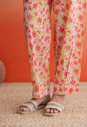 PEACH BUTI HAND BLOCK PRINTED COORD SET - Tara - C - Tara